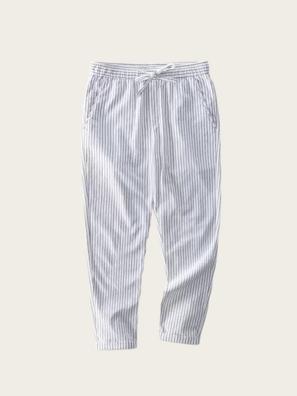 Striped pants on a light beige background