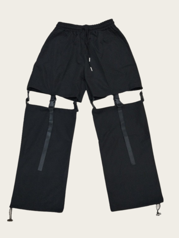 Wind Buckle Detachable Japanese Pants – Stylish Multi-Pocket Streetwear
