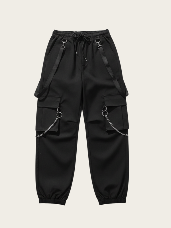 High Waist Streetwear Cargo Pants – Trendy Multi-Pocket Design