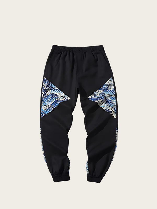Ocean Wave Japanese Jogger Pants – Streetwear Meets Art