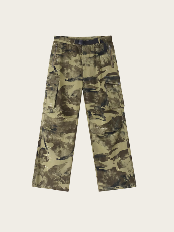 Loose Fit Camo Cargo Pants with Utility Pockets