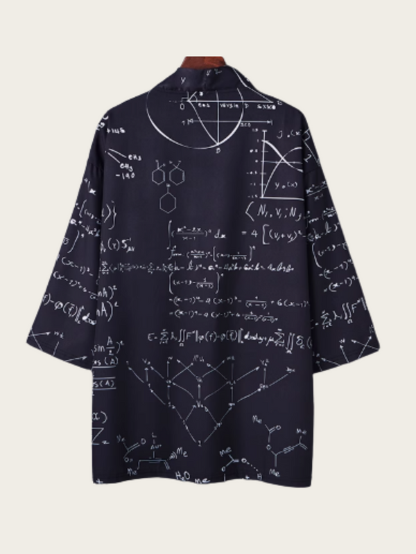 Math Formula Kimono Cardigan – Open-Front Drape