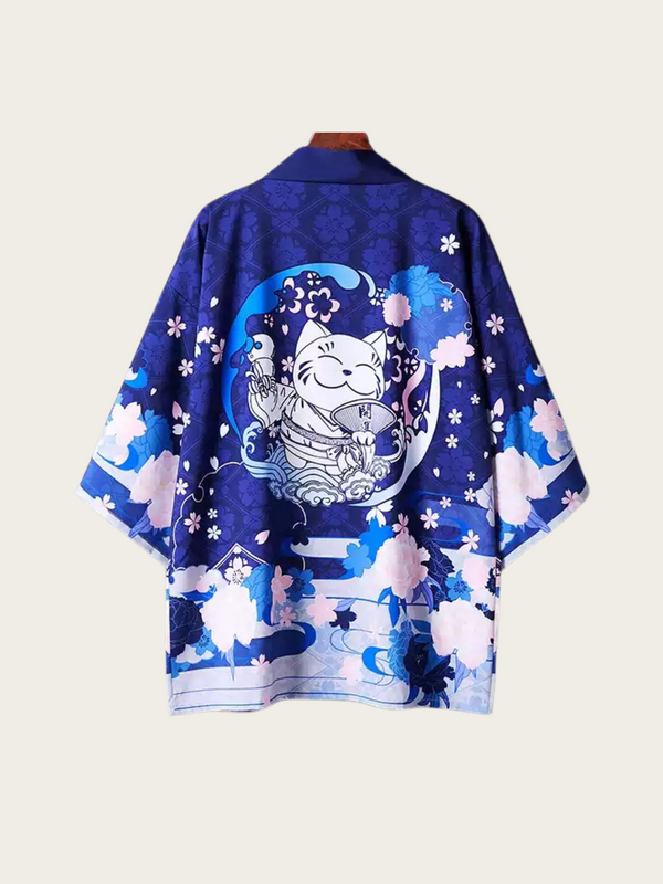 Fortune Blossom Maneki-neko Kimono – Open Drape