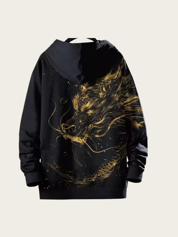 Golden Dragon Black Hoodie