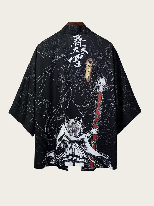 Shadow Blade Warrior Kimono – Open-Front Drape