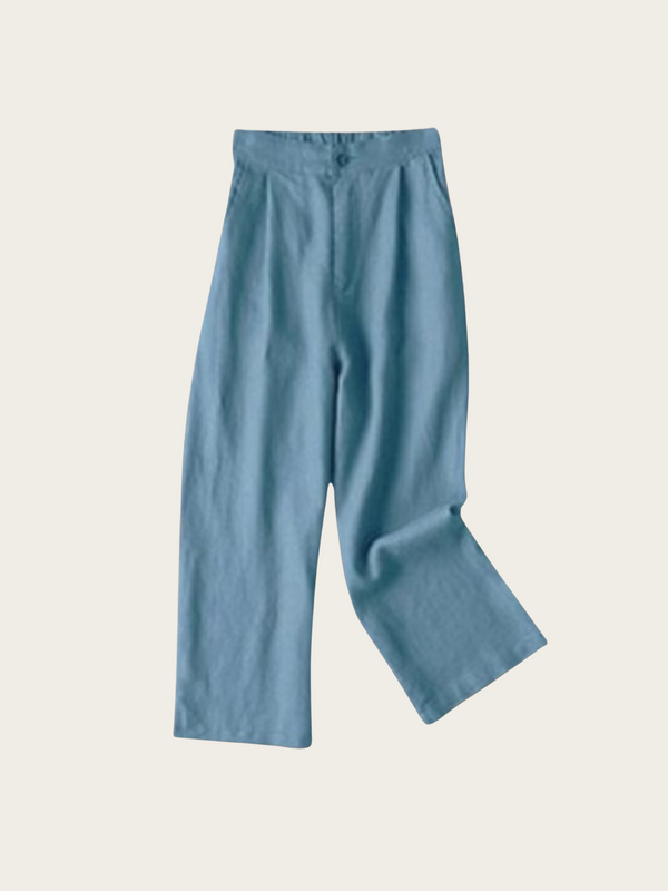 Blue pants on a light gray background