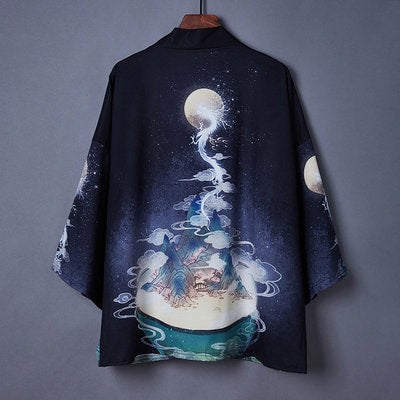 Dragon Print Japanese Streetwear Kimono - Small