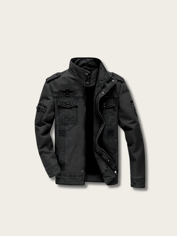 Black jacket on a light gray background