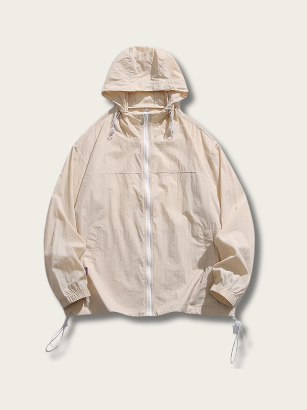 BreezeGuard Hooded Windbreaker - #000000:Black