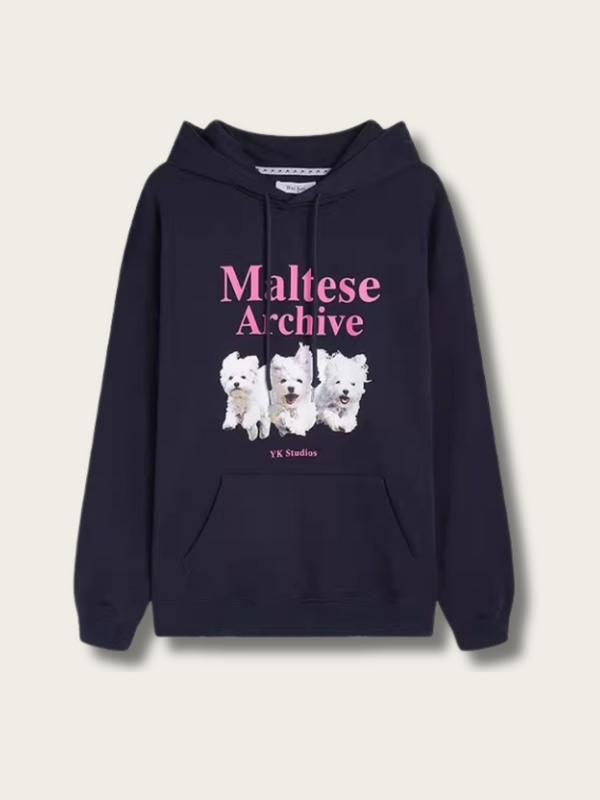 Maltese Archive Cozy Hoodie - #000000:Navy Blue