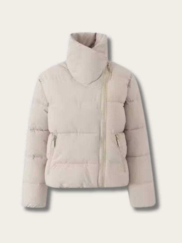 Modern Chic Asymmetrical Puffer Jacket - S