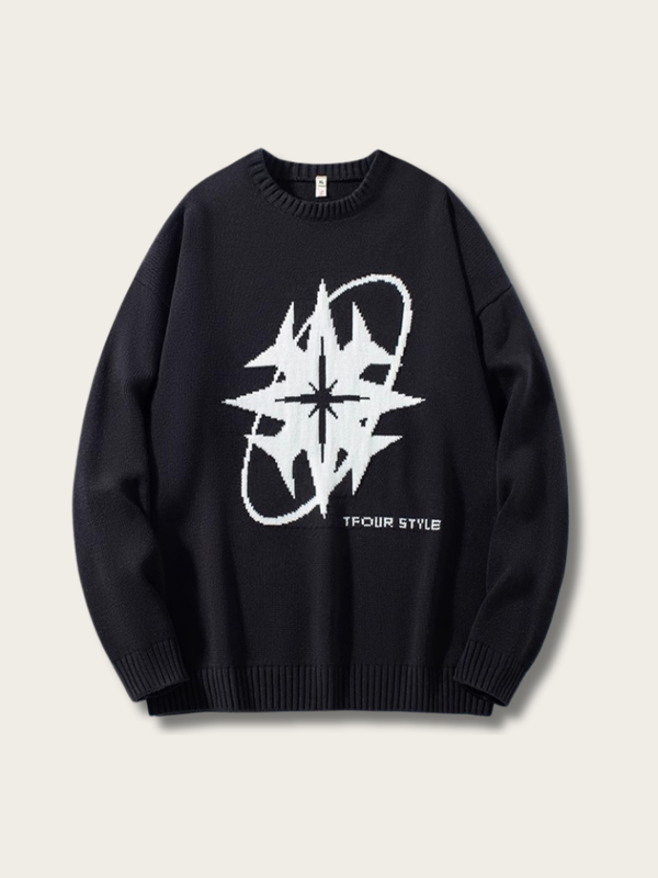Stellar Navigator Knit Sweater - black:Black