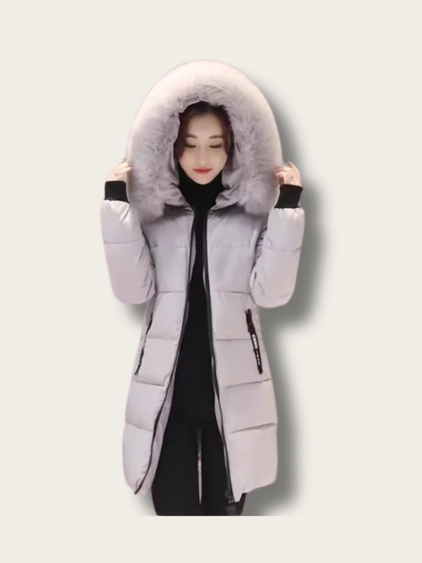 Winter Luxe Fur-Trimmed Puffer Coat - M