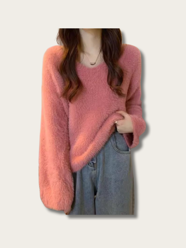 Fuzzy Dream Japanese Sweater - Pink