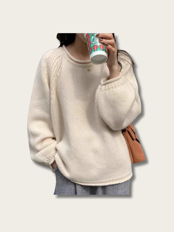 Blissful Balloon Knit Sweater - #fffdd0:Cream