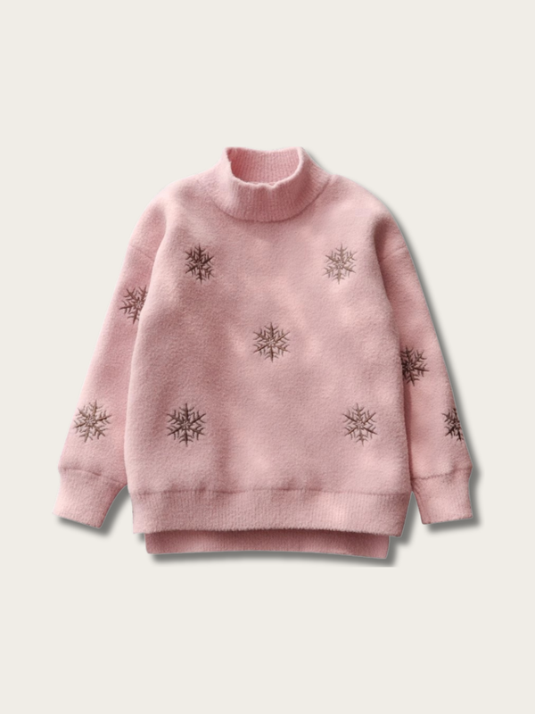 Snowflake Serenity Knit Japanese Sweater - Cream