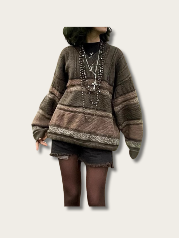 Earthy Comfort Japanese Sweater - M