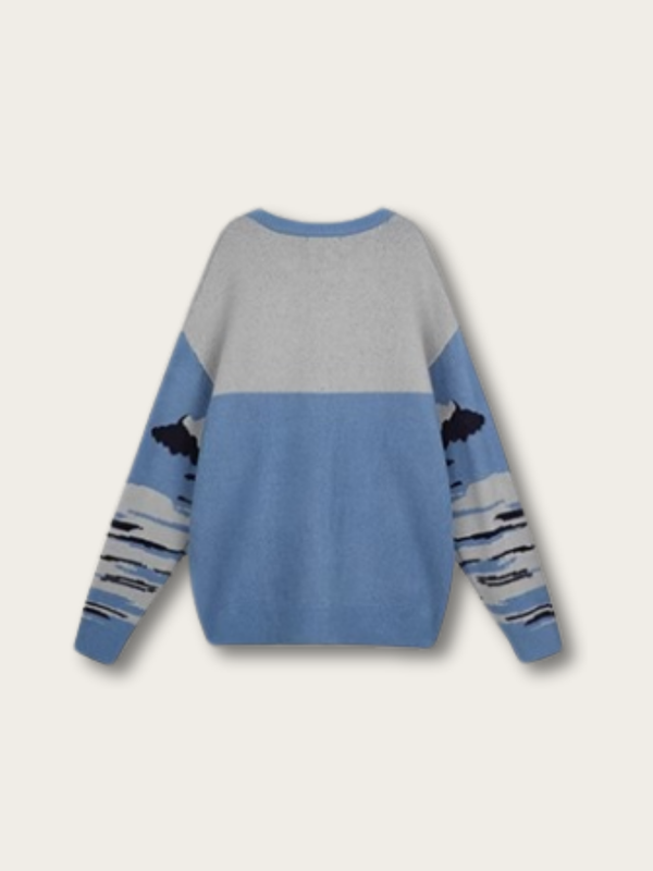 Ocean Voyager Whale Knit Sweater - #a9a9a9:Dark Gray