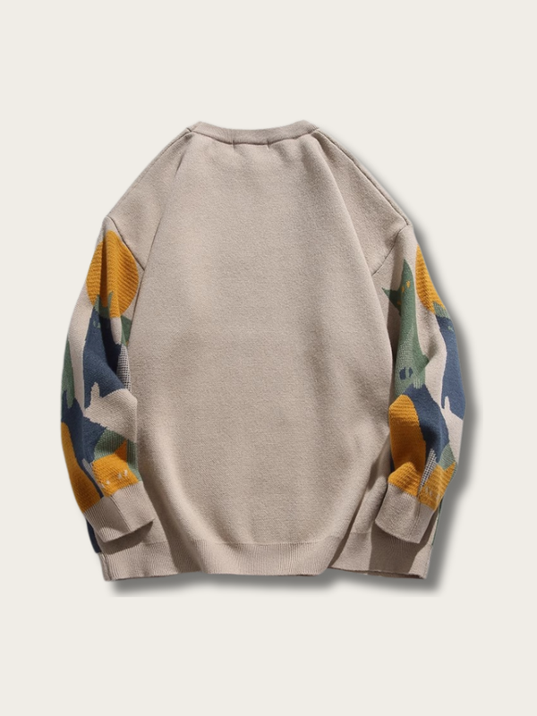 Cat Night Silhouette Knit Sweater - black:Black