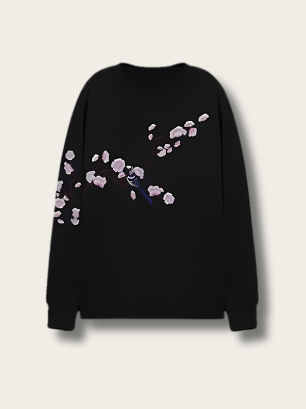 Blossom Aviary Sweatshirt - black:Black