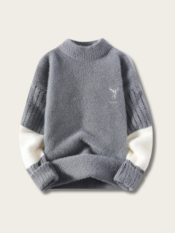 Frostbound Elk Knit Sweater - black:Black