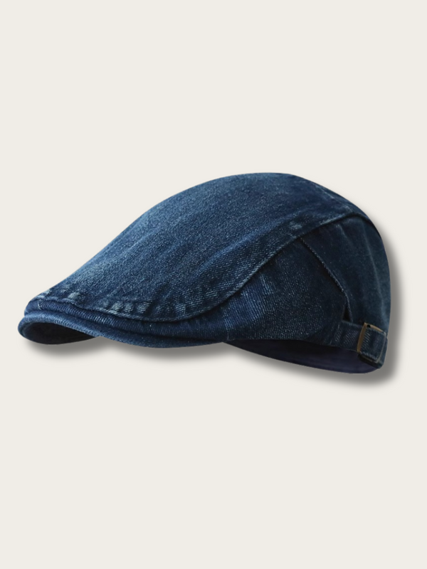 Classic Denim Flat Cap - Light Blue:Light Blue