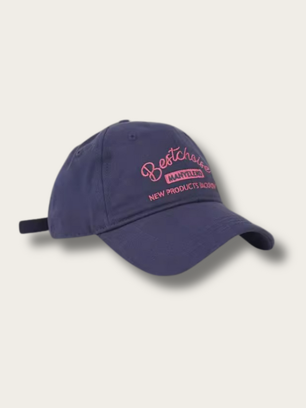 Embroidered Signature Dad Cap - #000000:Navy Blue
