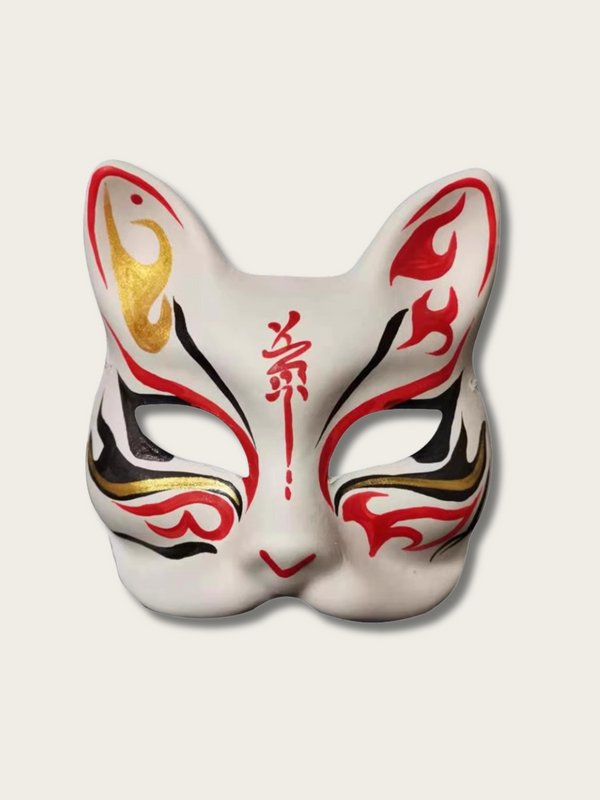 Enigmatic Foxfire Elegance Mask Series - Graceful Blossom Foxfire Mask