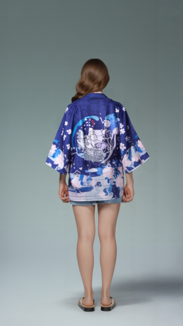 Fortune Blossom Maneki-neko Kimono – Open Drape
