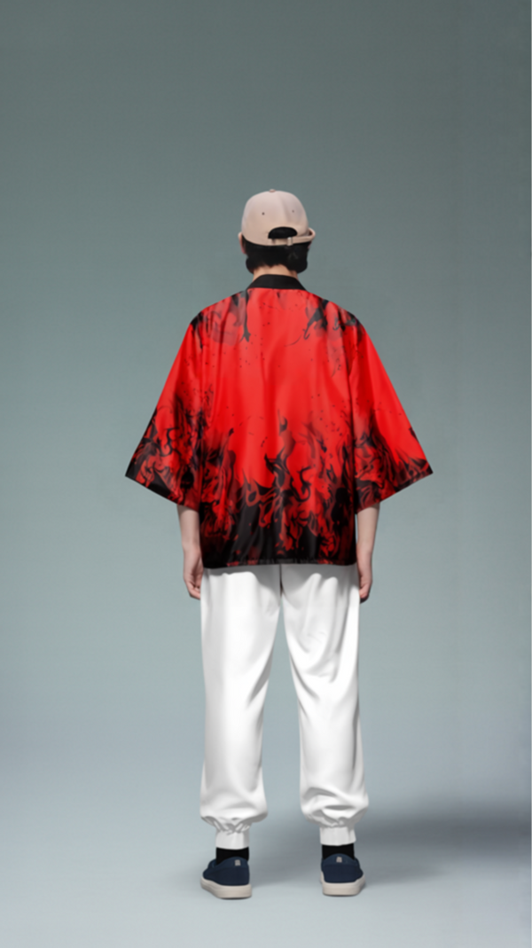 Ethereal Flame & Smoke Kimono – Open Drape