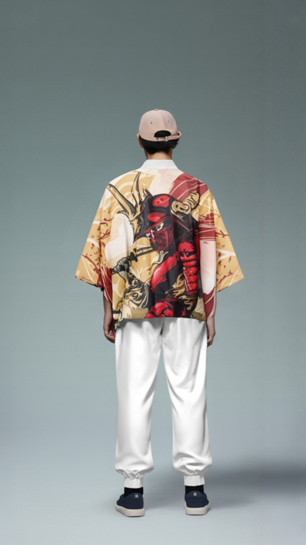 Samurai's Valor Kimono Cardigan – Open-Front Drape