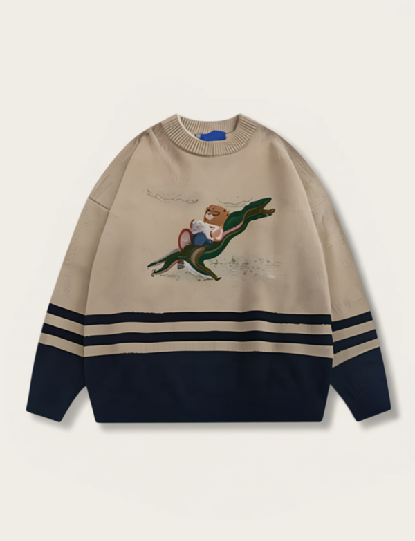 Bear Breeze Japanese Sweater – Embroidered Art
