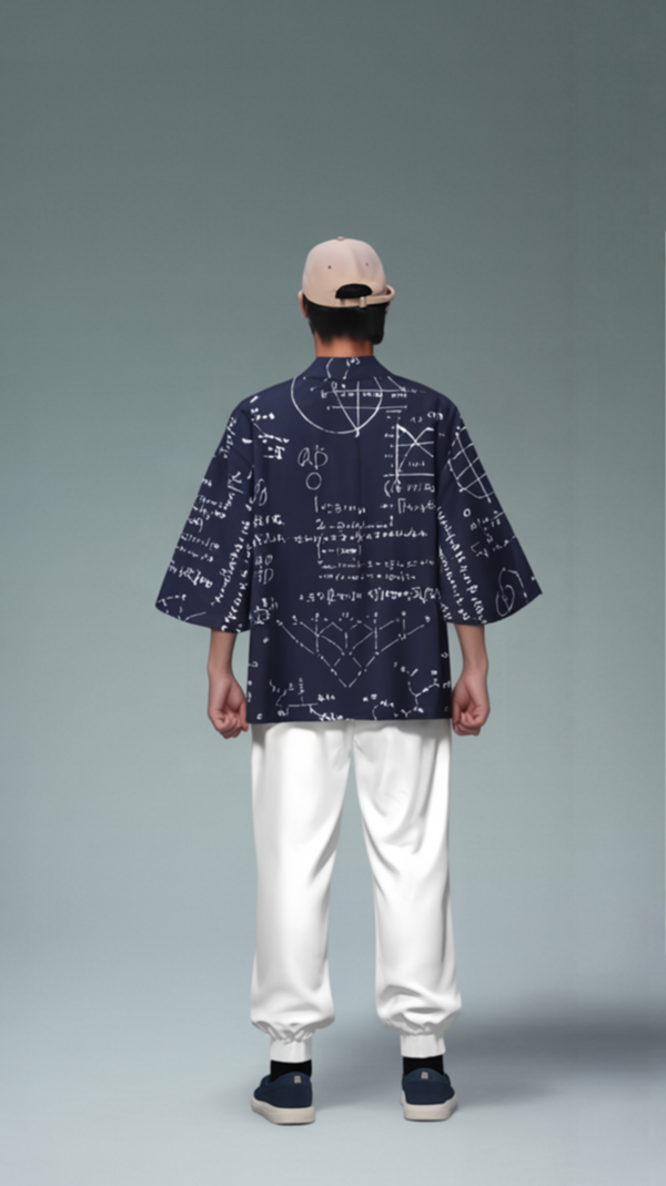 Math Formula Kimono Cardigan – Open-Front Drape