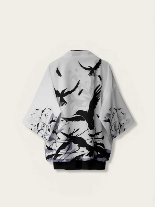 Wind Raven Japanese Kimono Cardigan – Open Drape