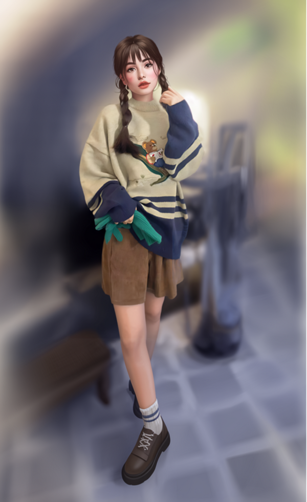 Bear Breeze Japanese Sweater – Embroidered Art