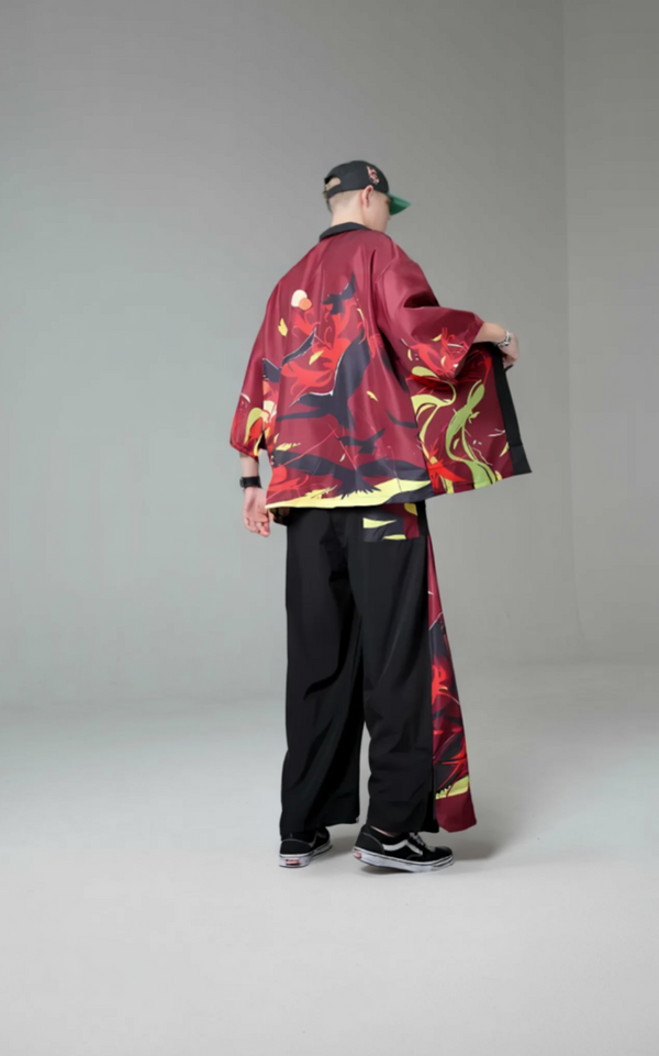 Raven Moonfall Kimono Cardigan – Open-Front Drape