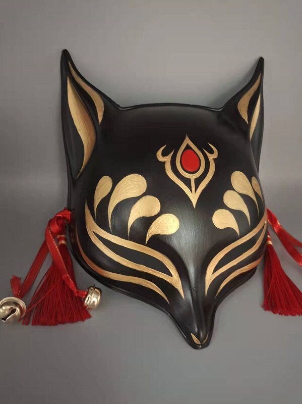 Black Fox Half Face Japanese Mask - #270