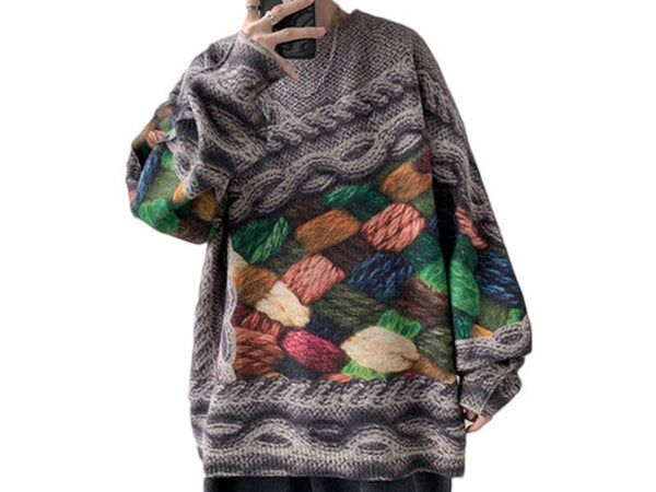 Lazy Retro Thick Japanese Sweater - Medium