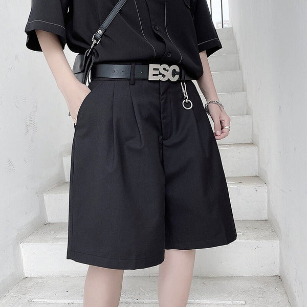 Vintage Cyberpunk Plain Japanese Style Shorts - Medium