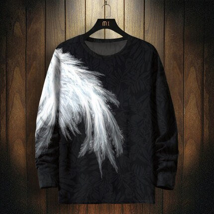 Angel Wings Pattern Printed Japanese Sweater - Small