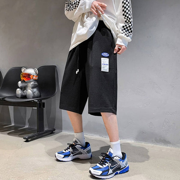 Vintage Plain Style Japanese Streetwear Shorts - Medium