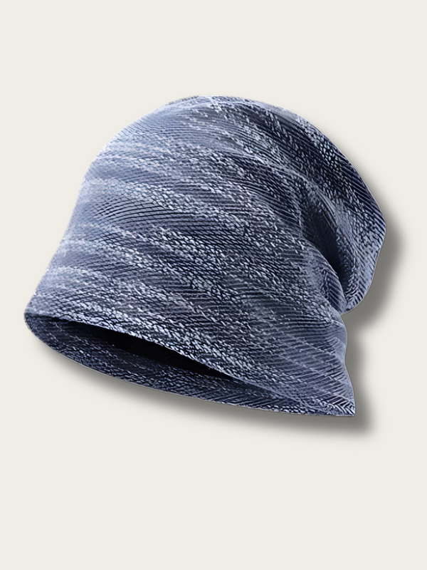 Slouchy Knit Marble Beanie Collection - #00008b:Dark Blue