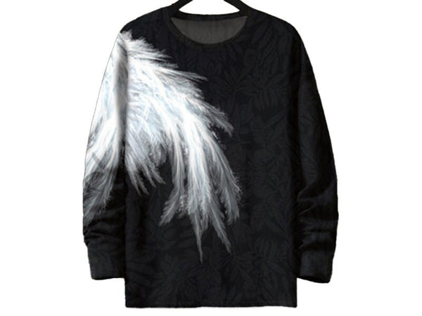 Angel Wings Pattern Printed Japanese Sweater - Small