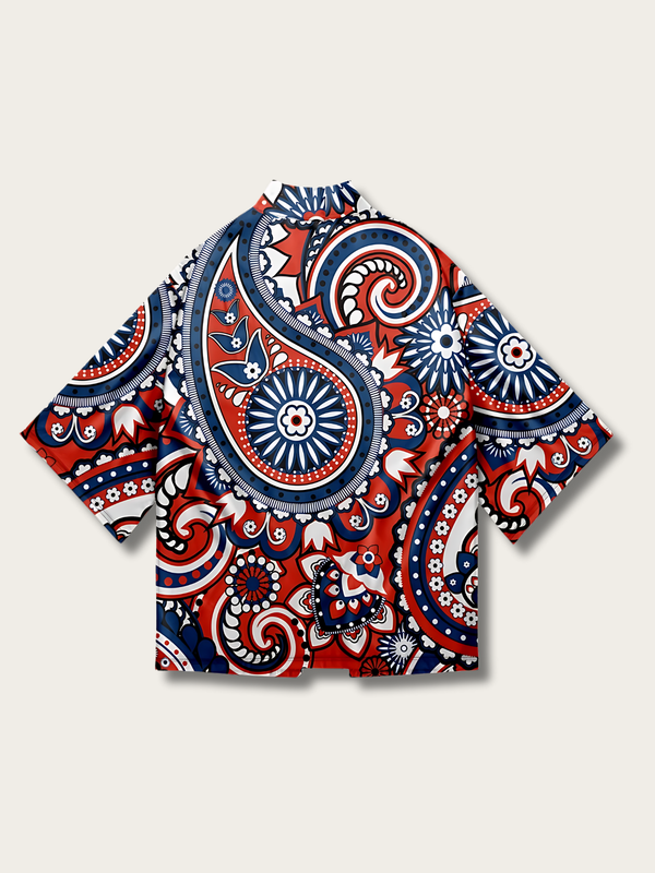 Patriotic Paisley Kimono Jacket - M