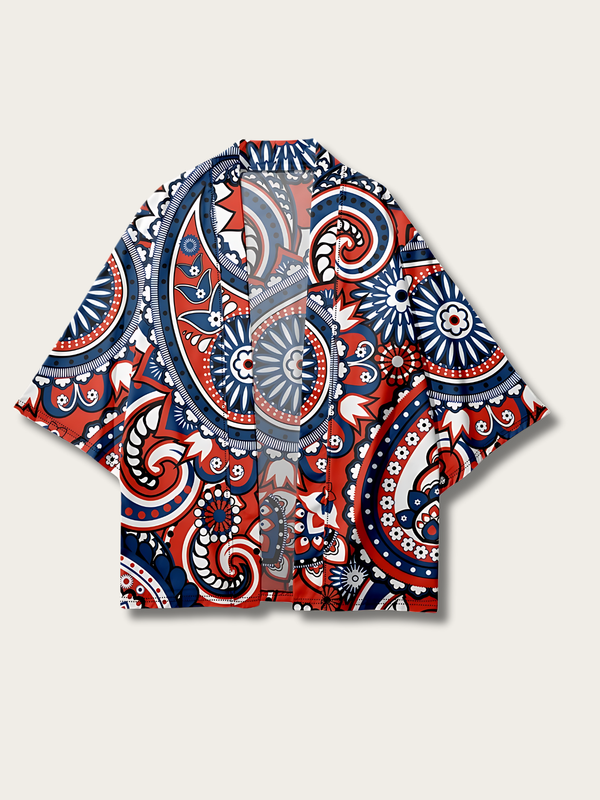 Patriotic Paisley Kimono Jacket - S