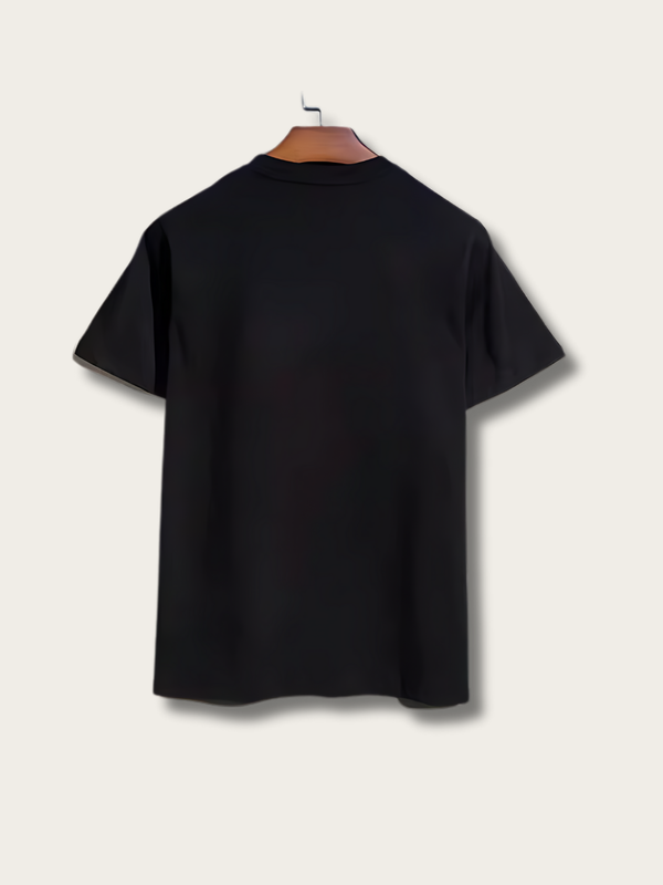 Embroidered Roaring Tiger Black T-Shirt - Medium