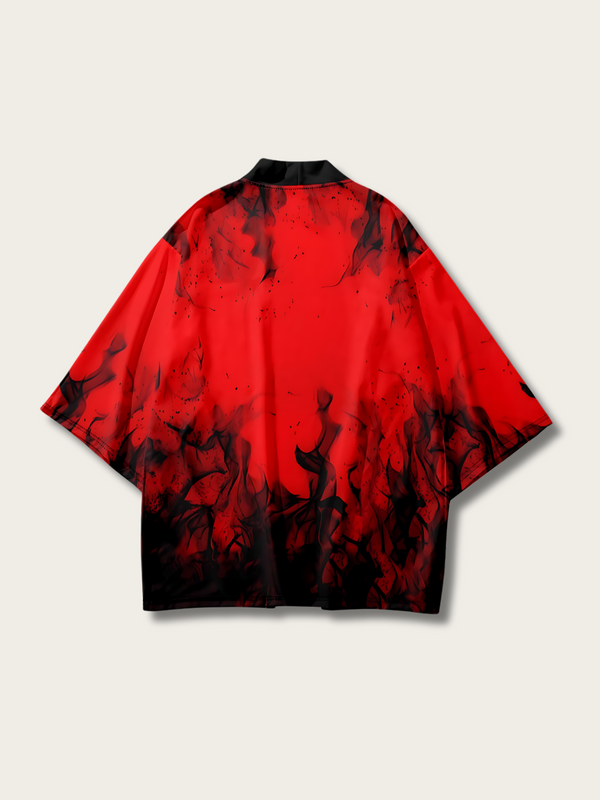 Ethereal Flame & Smoke Kimono Cardigan - S