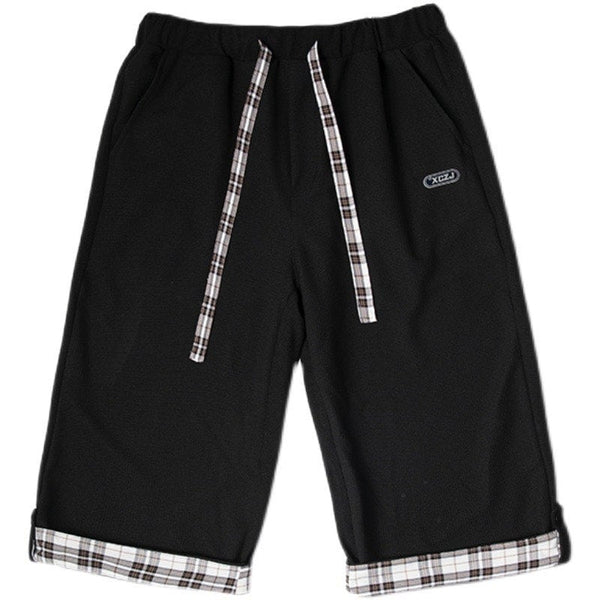 Rolled Plaid Japanese Shorts - Medium