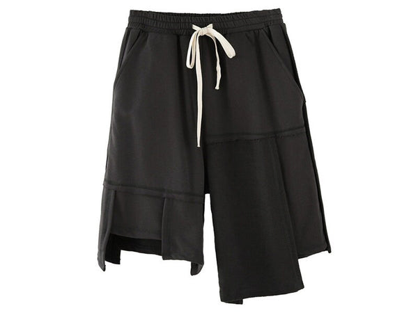 Asymmetrical Plain Design Japanese Shorts - Small