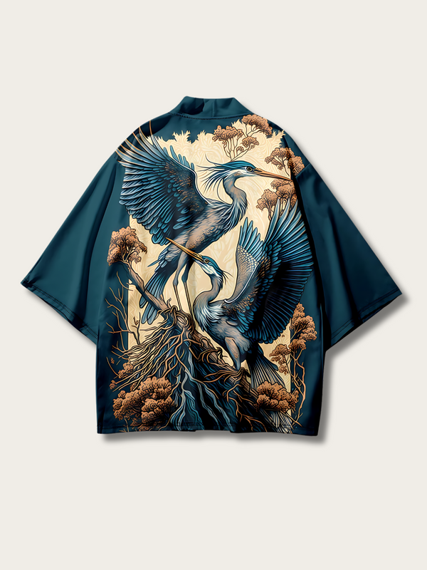 Heron's Tranquility Kimono Cardigan - M